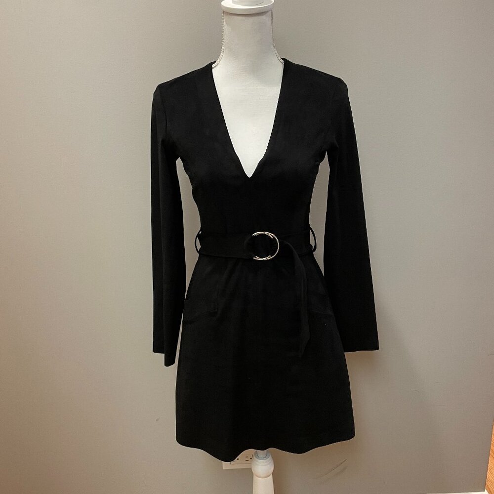 Zara Faux Suede Belted Dress